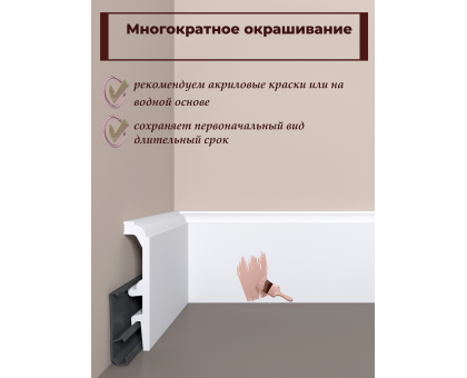 Напольный плинтус с монтажной планкой П24 100-20