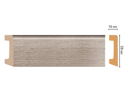 D234-77 ШК/15 Плинтус напольн.DECOMASTER(58*16*2400 мм) в г. Екатеринбург