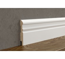 Плинтус под покраску AP30, белый, с пазом под 20 молдинг, 115x16x2400 мм, МДФ