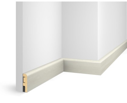 Плинтус 60x16x2400 мм, груша Белая, иск. шпон, EP02 в г. Екатеринбург