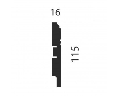 Плинтус под покраску, белый, 115x16x2400 мм, с пазом, AP17 в г. Екатеринбург