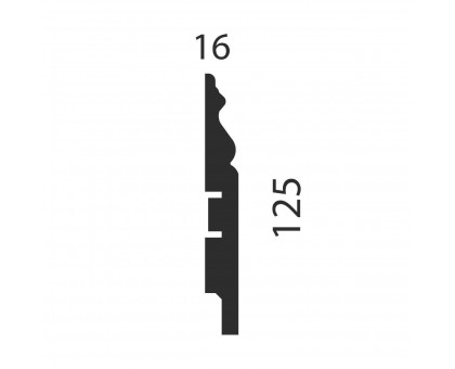 Плинтус под покраску, белый, 125x16x2400 мм, с пазом, AP20 в г. Екатеринбург