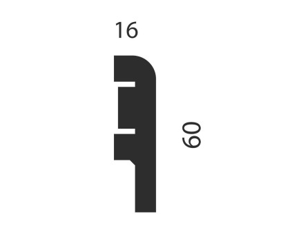 Плинтус 60x16x2400 мм, дуб Беленый, иск. шпон, EP02 в г. Екатеринбург