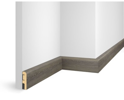 Плинтус 60x16x2400 мм, дуб Серебристый, иск. шпон, EP02 в г. Екатеринбург