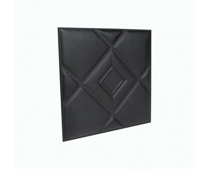 Мягкая стеновая панель из экокожи Luck 400 х 400 мм - Black