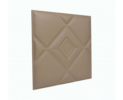 Мягкая стеновая панель из экокожи Luck 400 х 400 мм - Coffee