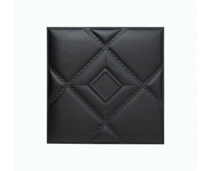 Мягкая стеновая панель из экокожи Luck 400 х 400 мм - Black