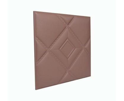 Мягкая стеновая панель из экокожи Luck 400 х 400 мм - Salmon