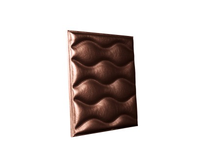 Мягкая стеновая панель из экокожи Wave - Nut