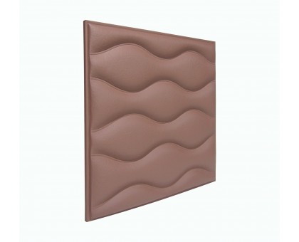 Мягкая стеновая панель из экокожи Wave 400 х 400 мм - Salmon