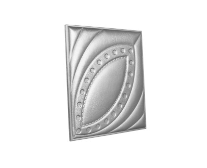 Мягкая стеновая панель из экокожи Petal 400х400 мм - Silver