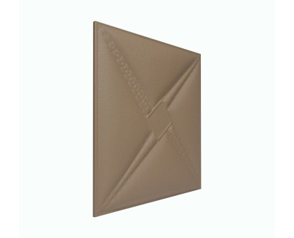 Мягкая стеновая панель из экокожи Stella 400х400 мм - Coffee