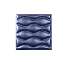 Мягкая стеновая панель из экокожи Wave - Navy
