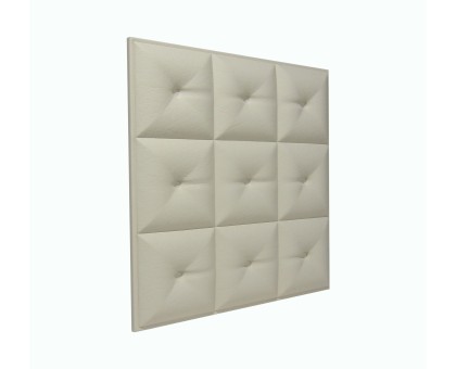 Мягкая стеновая панель из экокожи Boss 400х400 мм - Almond