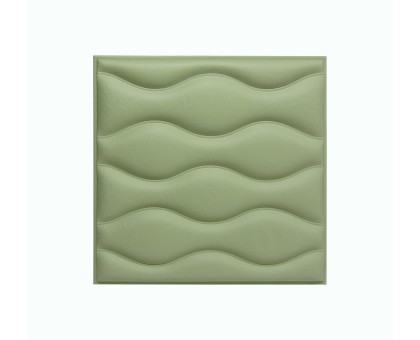 Мягкая стеновая панель из экокожи Wave 400 х 400 мм - Olive