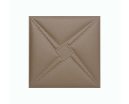 Мягкая стеновая панель из экокожи Stella 400х400 мм - Coffee