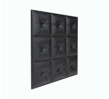 Мягкая стеновая панель из экокожи Boss 400х400 мм - Black