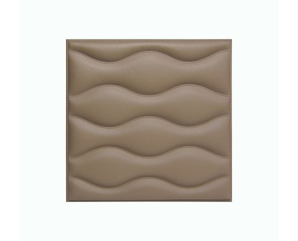 Мягкая стеновая панель из экокожи Wave 400 х 400 мм - Coffee
