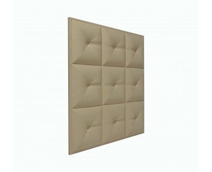 Мягкая стеновая панель из экокожи Boss 400х400 мм - Latte