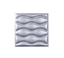 Мягкая стеновая панель из экокожи Wave - Silver