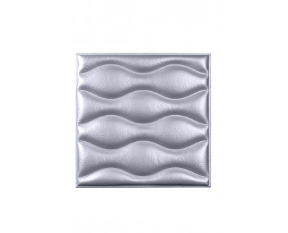 Мягкая стеновая панель из экокожи Wave - Silver