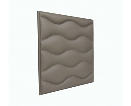 Мягкая стеновая панель из экокожи Wave 400 х 400 мм - Chestnut