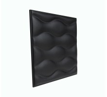 Мягкая стеновая панель из экокожи Wave 400 х 400 мм - Black