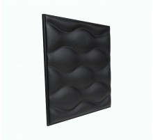 Мягкая стеновая панель из экокожи Wave 400 х 400 мм - Black в г. Екатеринбург