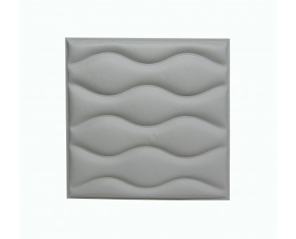 Мягкая стеновая панель из экокожи Wave 400 х 400 мм - Gray