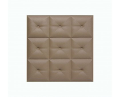 Мягкая стеновая панель из экокожи Boss 400х400 мм - Coffee
