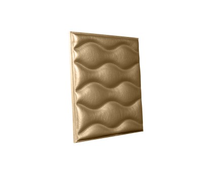 Мягкая стеновая панель из экокожи Wave - Gold