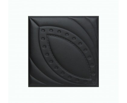 Мягкая стеновая панель из экокожи Petal 400х400 мм - Black