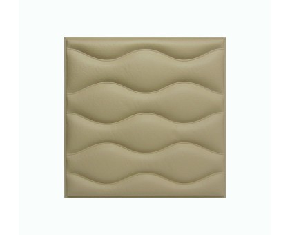 Мягкая стеновая панель из экокожи Wave 400 х 400 мм - Brandy
