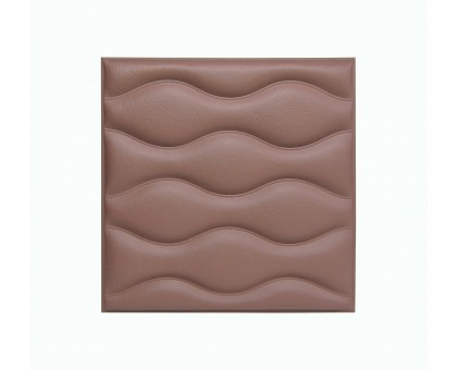 Мягкая стеновая панель из экокожи Wave 400 х 400 мм - Salmon