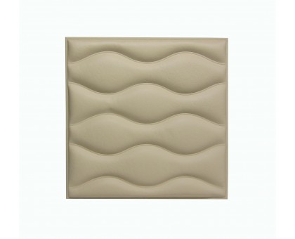 Мягкая стеновая панель из экокожи Wave 400 х 400 мм - Latte