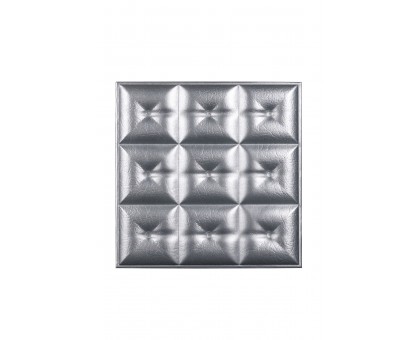 Мягкая стеновая панель из экокожи Boss 400х400 мм - Silver