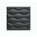 Мягкая стеновая панель из экокожи Wave 400 х 400 мм - Black