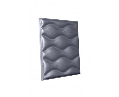 Мягкая стеновая панель из экокожи Wave - Silver