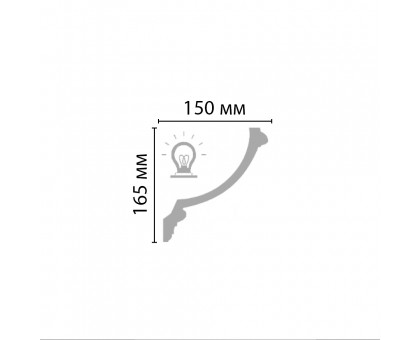 96900/14 плинтус под.свет DECOMASTER-2 (165х150х2400мм) в г. Екатеринбург