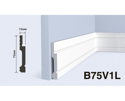 Плинтус Hiwood B75V1L с полоской  75*12*2000 мм