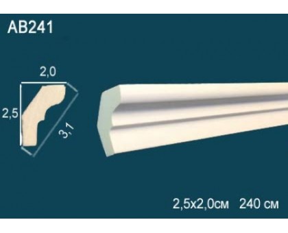 Потолочный плинтус без орнамента гибкий AB241F в г. Екатеринбург