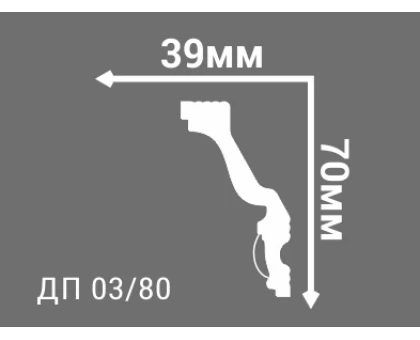Потолочный плинтус с рисунком ДП 03/80  в г. Екатеринбург
