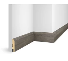 Плинтус 80x16x2400 мм, дуб Серебристый, иск. шпон, EP07