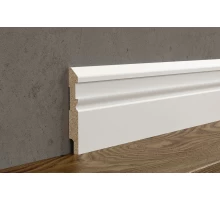 Плинтус под покраску AP30, белый, с пазом под 20 молдинг, 115x16x2400 мм, МДФ