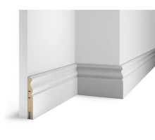Плинтус под покраску, белый, 115x16x2400 мм, с пазом, AP14