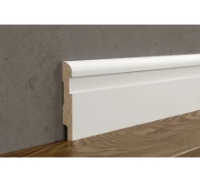 Плинтус под покраску AP29, белый, с пазом под 20 молдинг, 102x16x2400 мм, МДФ