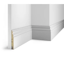 Плинтус под покраску, белый, 125x16x2400 мм, с пазом, AP20