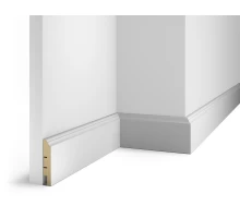 Плинтус под покраску, белый, 80x16x2400 мм, с пазом, AP07